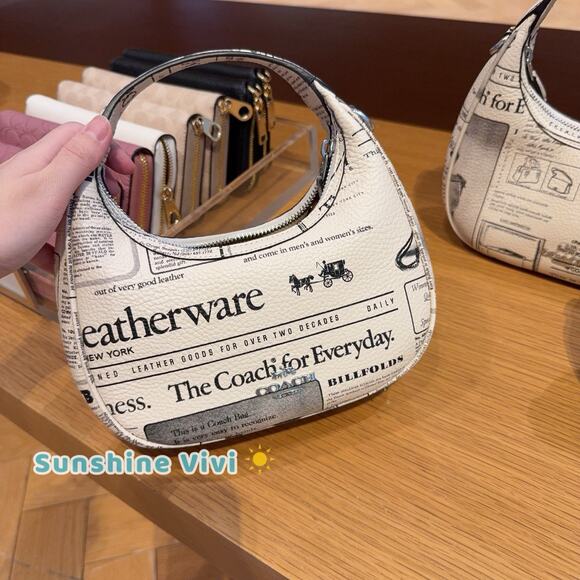 NWT Coach Carmen Mini Crossbody Bag With Newspaper Print CDB86 - Picture 7 of 8